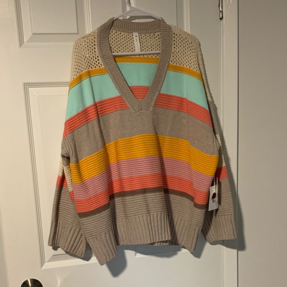 Anthropologie Multicolor V-Neck Sweater